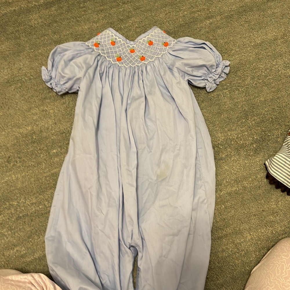 Smockingbird , size 3 , pumpkin one piece - Picture 2 of 3